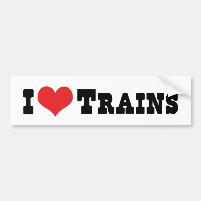 Autocollant De Voiture I Love Heart Trains - Model Train Lover (Devant)