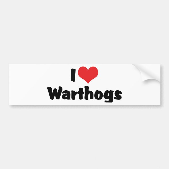Autocollant De Voiture I Love Heart Warthogs (Devant)