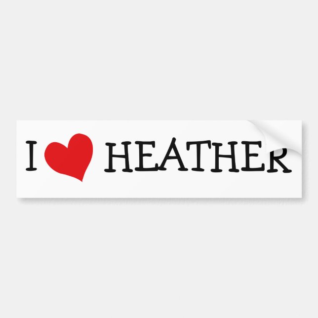 Autocollant De Voiture I Love Heather (Devant)