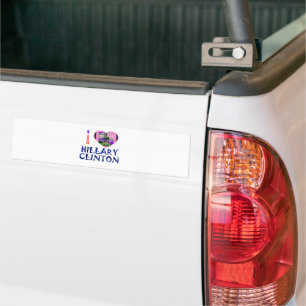Autocollant De Voiture I Love Hillary Heart Art Bumper Sticker