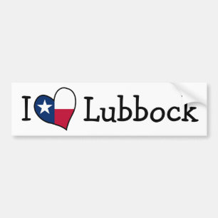 Autocollant De Voiture I Love Lubbock Texas
