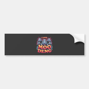 Autocollant De Voiture I Love Moo Deng Baby Hippo Amateurs