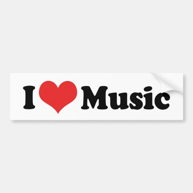 Autocollant De Voiture I Love Music Bumper Sticker (Devant)