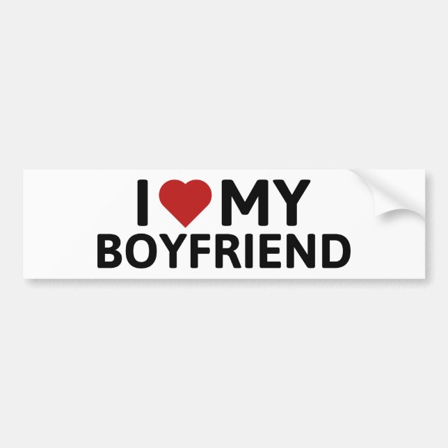 Autocollant De Voiture I Love My Boyfriend (Devant)