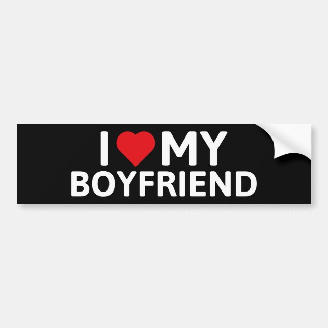 Autocollant De Voiture I Love My Boyfriend (Devant)