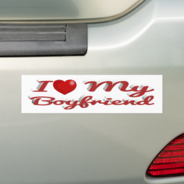 Autocollant De Voiture I Love My Boyfriend texte rouge