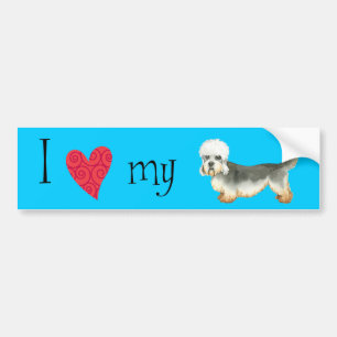 Autocollant De Voiture I Love my Dandie Dinmont Terrier