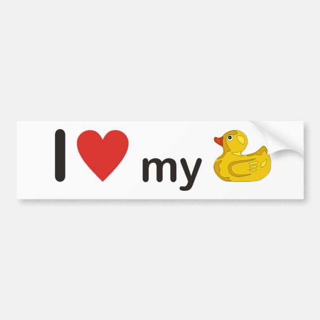 Autocollant De Voiture I love my duck (Devant)
