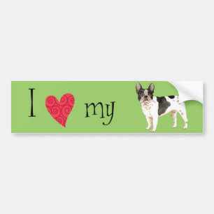 Autocollant De Voiture I Love my French Bulldog