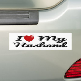 Autocollant De Voiture I Love My Husband mignon texte noir