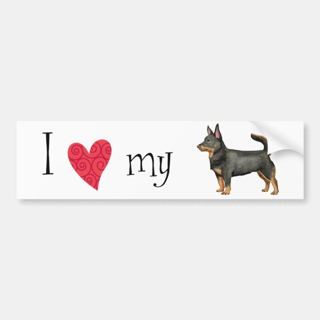 Autocollant De Voiture I Love my Lancashire Heeler (Devant)