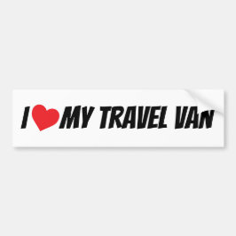 Autocollant De Voiture I Love My Travel Van Love Heart