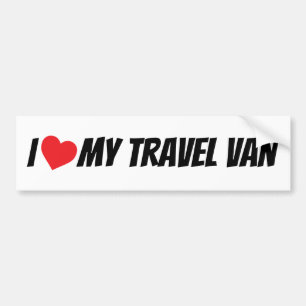 Autocollant De Voiture I Love My Travel Van Love Heart
