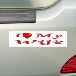 Autocollant De Voiture I Love My Wife texte rouge mignon