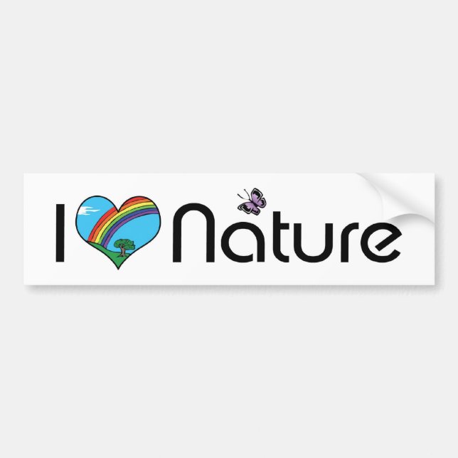 Autocollant De Voiture I Love Nature Bumper Sticker (Devant)