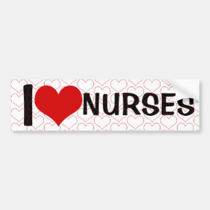 Autocollant De Voiture I Love Nurses Hearts