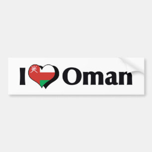 Autocollant De Voiture I Love Oman Flag