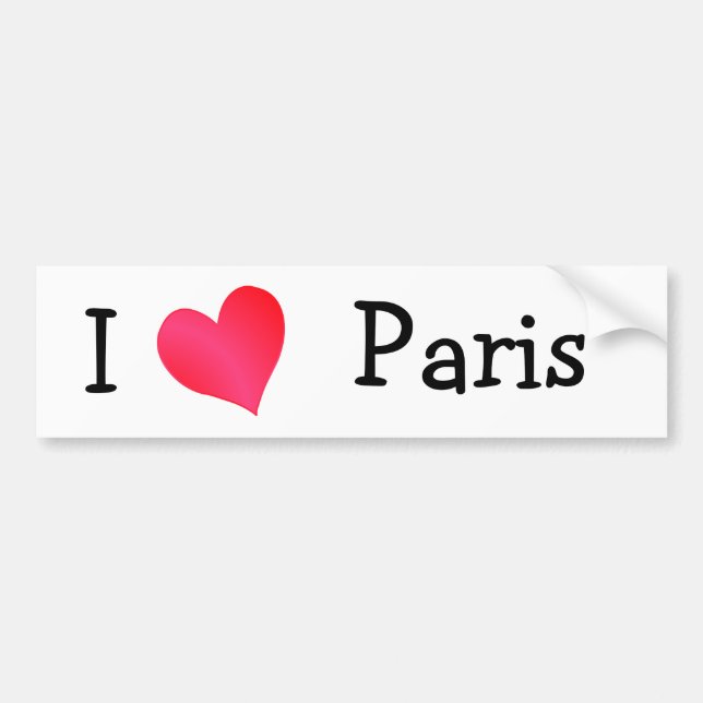 Autocollant De Voiture I Love Paris (Devant)