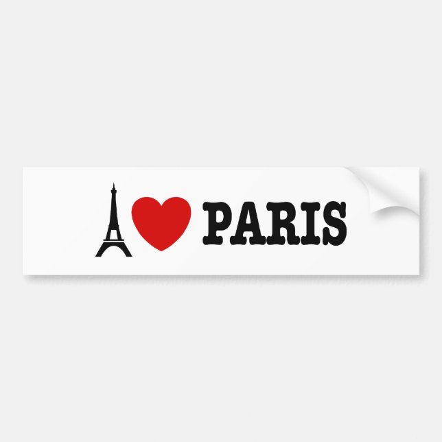 Autocollant De Voiture I Love Paris (Devant)