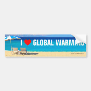 Autocollant De Voiture I Love Réchauffement climatique Bumper Sticker
