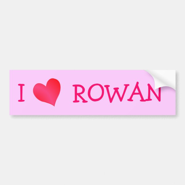 Autocollant De Voiture I Love Rowan (Devant)