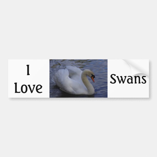 Autocollant De Voiture I Love Swans Bumper Sticker (Devant)