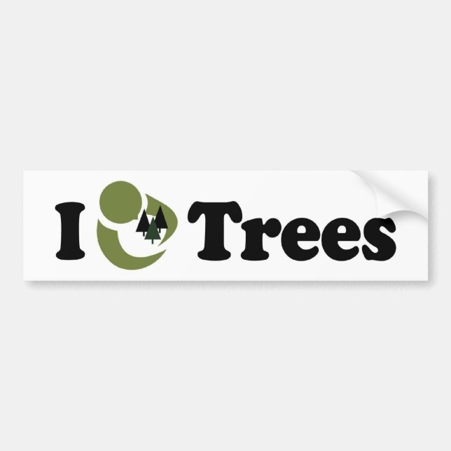 Autocollant De Voiture I Love Trees Bumper Sticker (Devant)