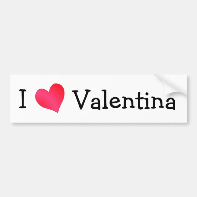 Autocollant De Voiture I Love Valentina (Devant)