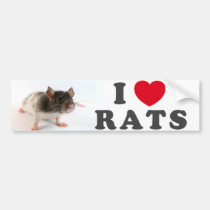Autocollant De Voiture I love (variegated) Rats