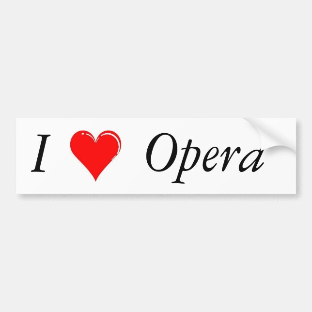 Autocollant De Voiture I opéra de coeur (Devant)
