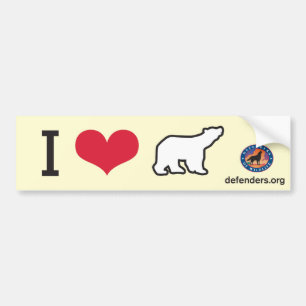 Autocollant De Voiture I ours blancs de coeur