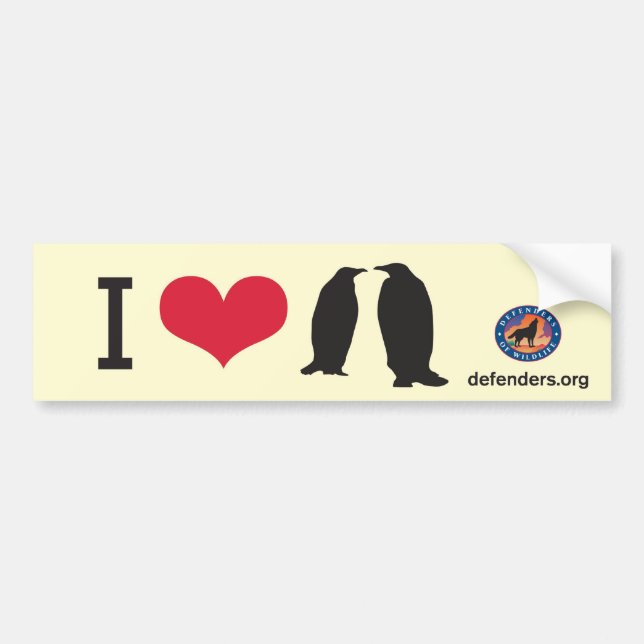 Autocollant De Voiture I pingouins de coeur (Devant)