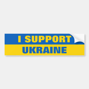 AUTOCOLLANT DE VOITURE I SUPPORT UKRAINE BUMPER STICKER