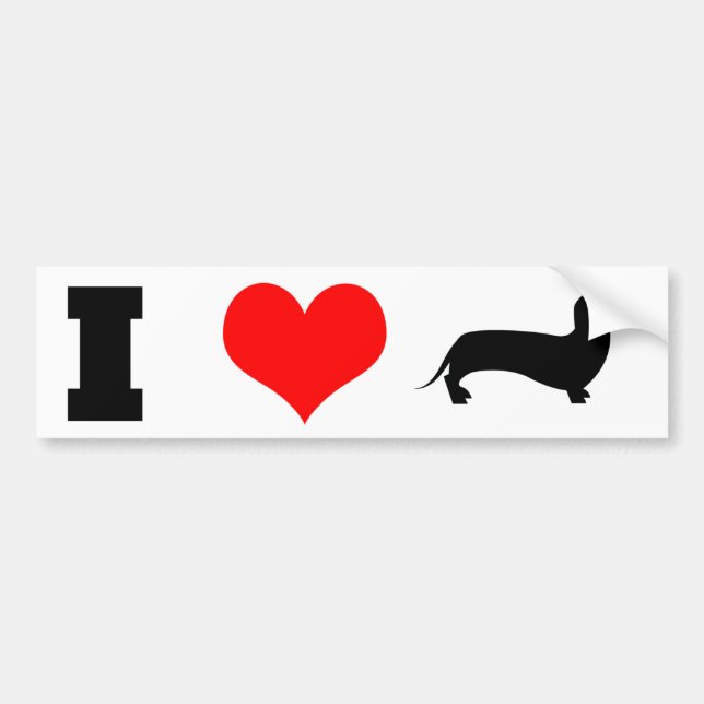 Autocollant De Voiture I teckels de coeur (amour) (Devant)