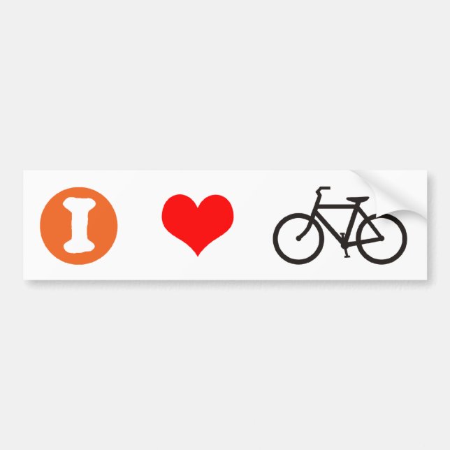 Autocollant De Voiture I vélo de coeur (Devant)