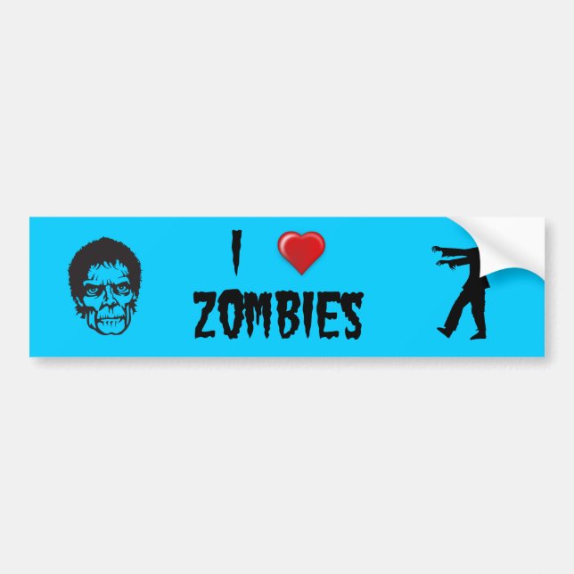 Autocollant De Voiture I zombis de coeur (Devant)