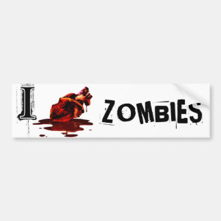 Autocollant De Voiture I ZOMBIS de COEUR - adhésif pour pare-chocs