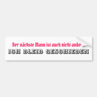 Autocollant De Voiture Ich bleib geschieden