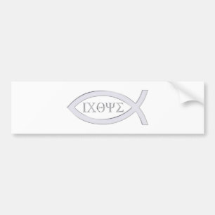 Autocollant De Voiture Ichthus - symbole chrétien de poissons