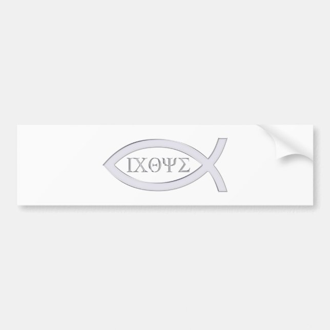Autocollant De Voiture Ichthus - symbole chrétien de poissons (Devant)