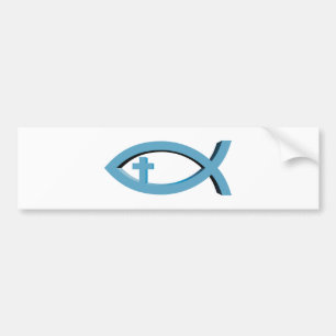 Autocollant De Voiture Ichthus - symbole chrétien de poissons avec le