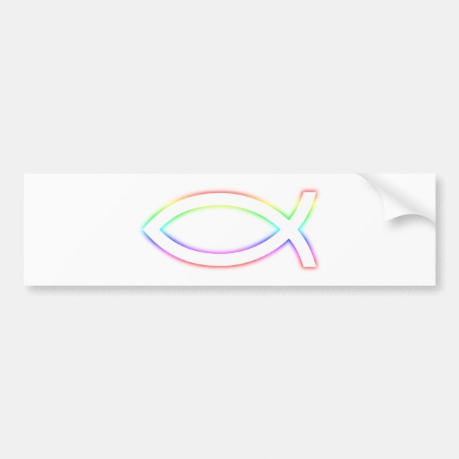Autocollant De Voiture Ichthus - symbole chrétien de poissons - rougeoyer (Devant)