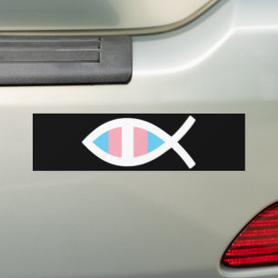 Autocollant De Voiture Ichthys Jesus Fish LGBTQ transgenre chrétien