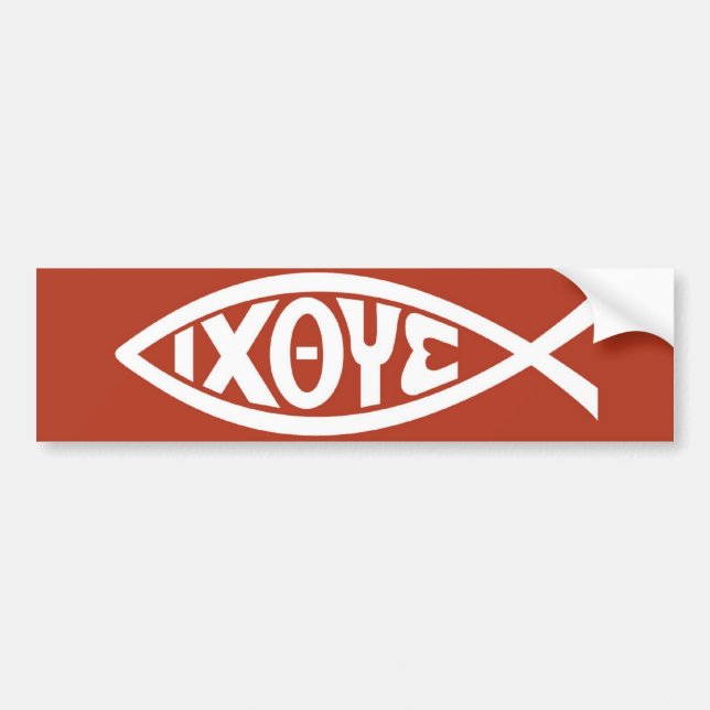 Autocollant De Voiture Ichthys (symbole chrétien de poissons) (Devant)