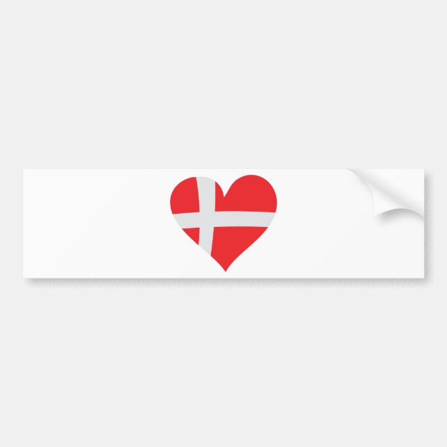 Autocollant De Voiture Icône cardiaque du Danemark (Devant)
