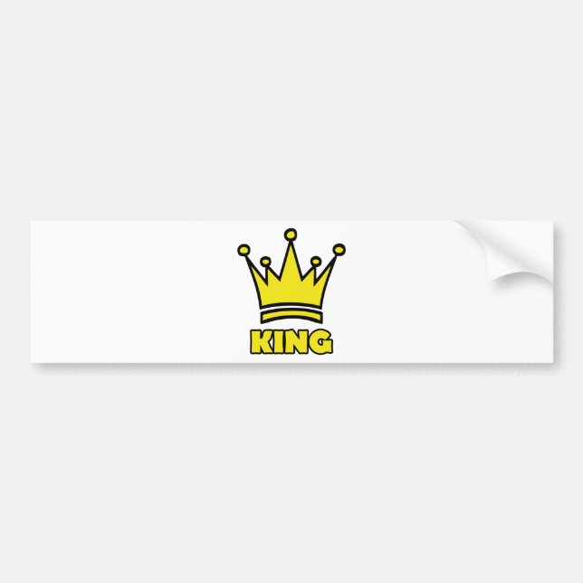 Autocollant De Voiture icône d'or de couronne de roi (Devant)