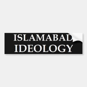 Autocollant De Voiture Idéologie d'Islamabad (blanche sur le noir)