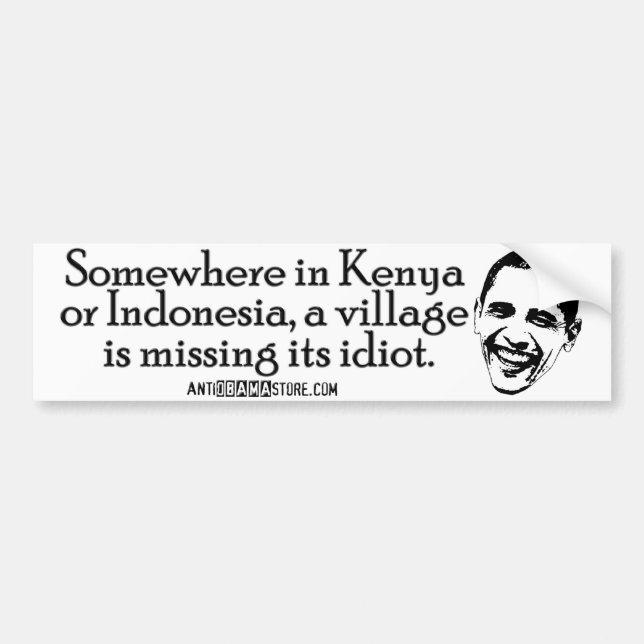 Autocollant De Voiture Idiot de Villiage (Devant)