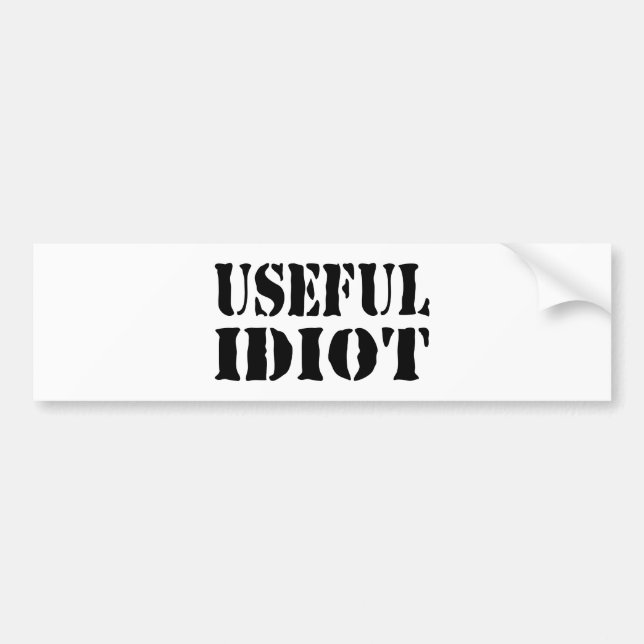 AUTOCOLLANT DE VOITURE IDIOT UTILE (Devant)