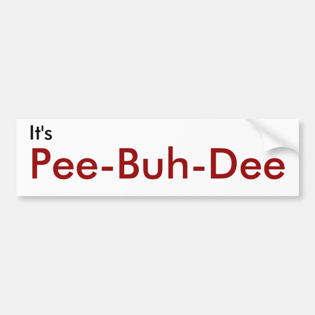 Autocollant De Voiture Il est, Pipi-Buh-Dee (Devant)